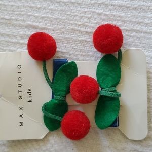 Max studio kids cherry bows NWT
